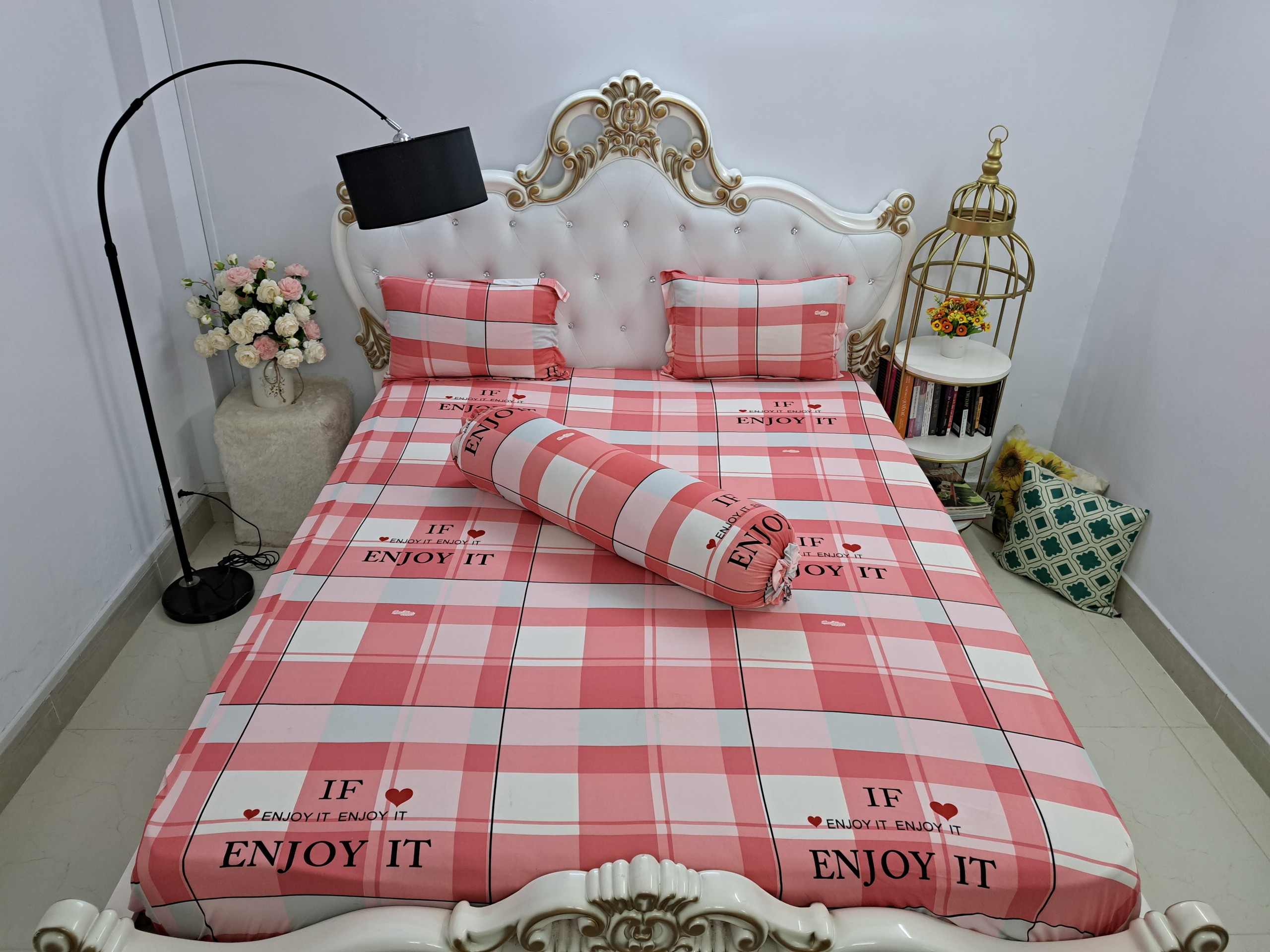 Bộ Drap gối Thun Hàn Quốc mát lạnh { 4 món }đủ size