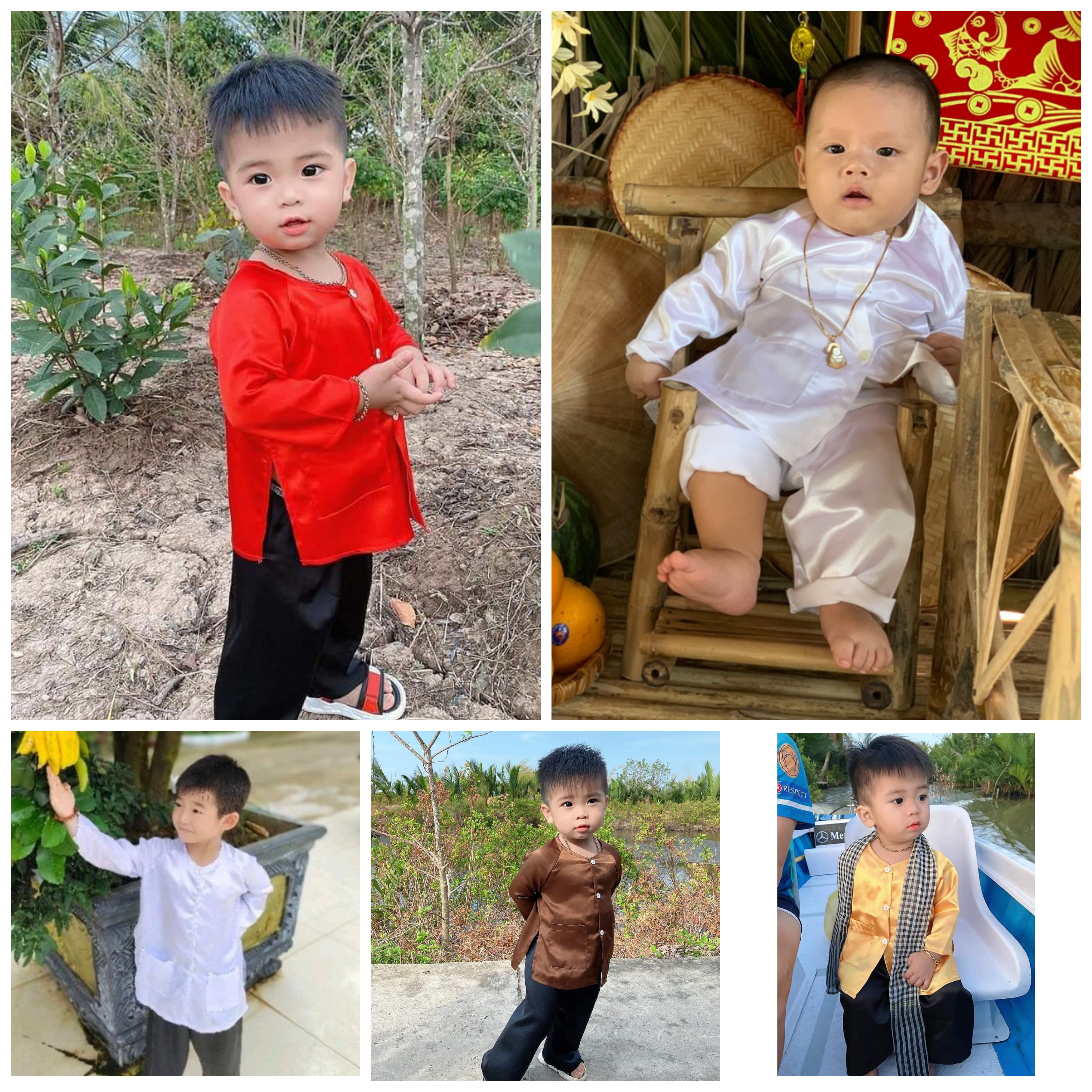 Bộ bà ba quần đen cho bé trai, bé gái