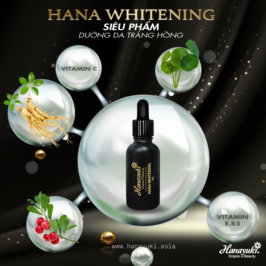 Serum Dưỡng Trắng Da - Giữ Ẩm & Mờ Thâm Hanayuki Whitening 30G Hanayuki Chính Hãng