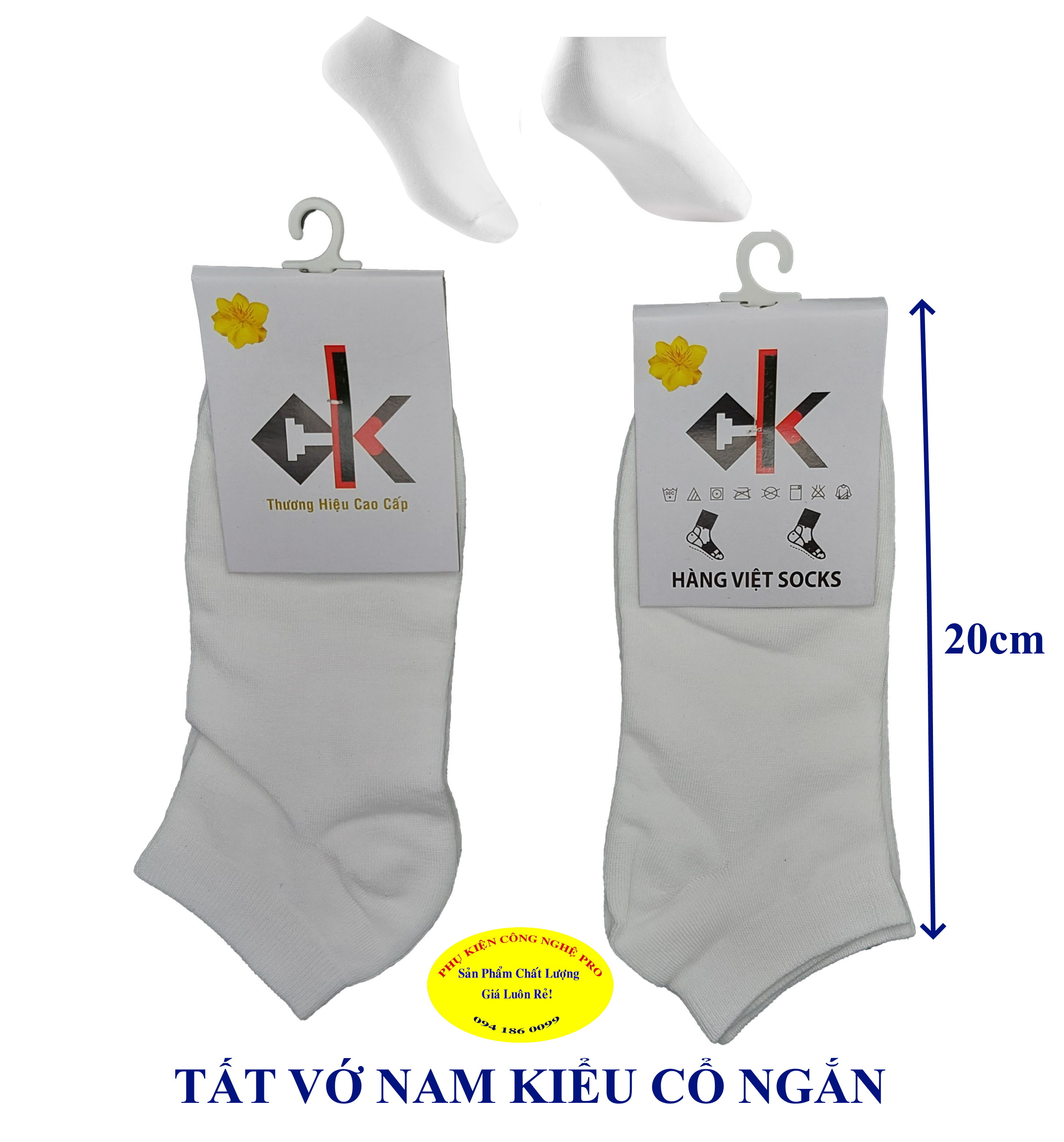 Tất Vớ Nam kiểu cổ ngắn, Ko in hình, Chất liệu thun cotton co giãn, mềm, thoáng, thấm hút tốt, Hàng Việt Socks T.Hiệu K