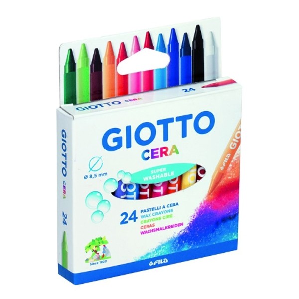 Hộp sáp 24 màu Giotto Cera. Wax crayons - Ý