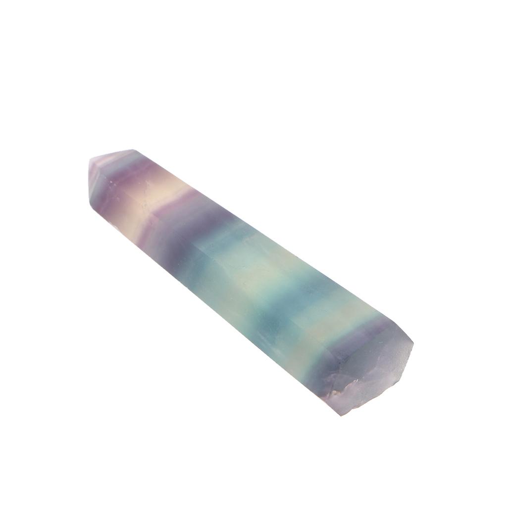 Natural Stone Hexagonal Crystal Column Colorful Fluorite Column Ornaments A