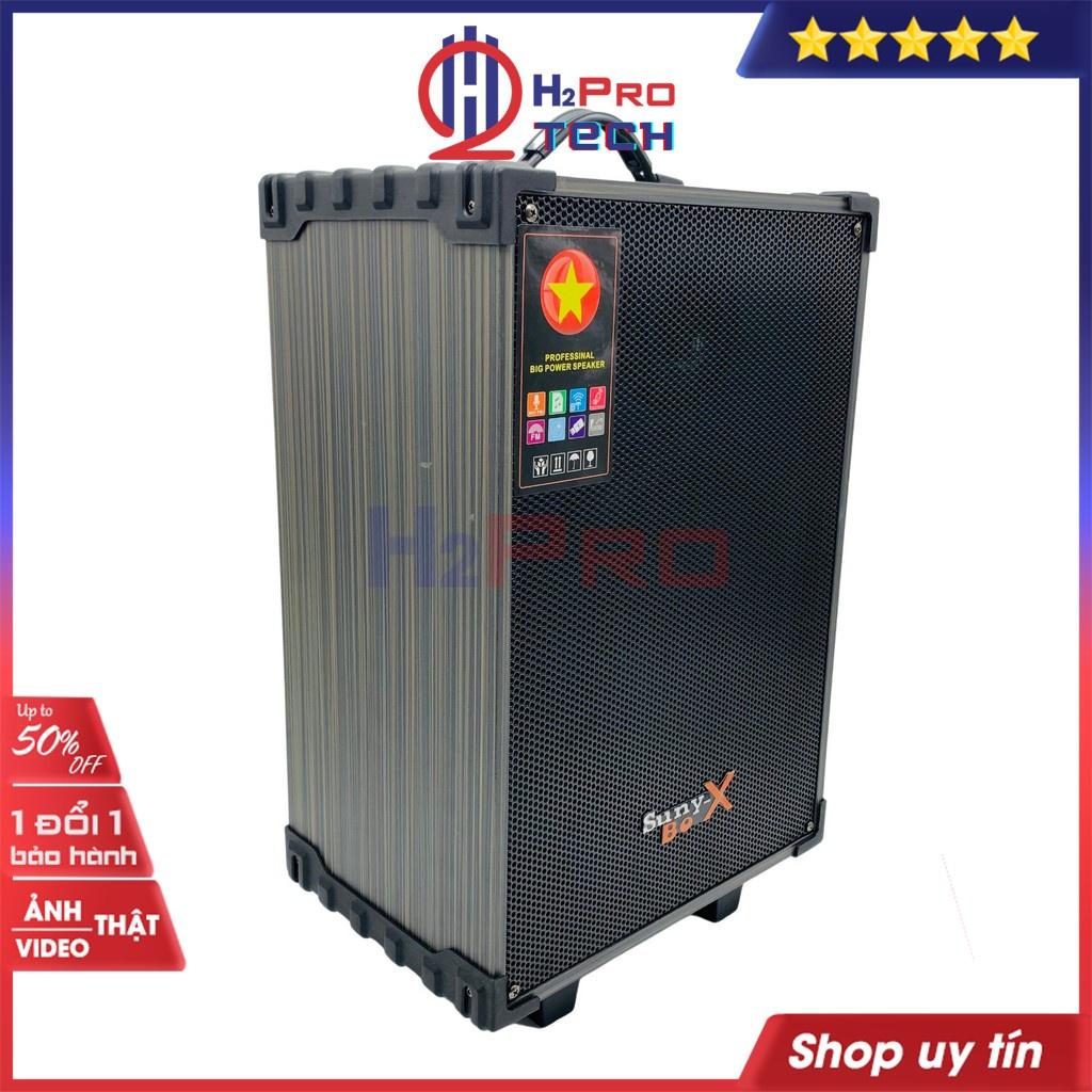 Loa kéo karaoke, loa karaoke bluetooth gia đình SUNYBOX GJ-S10 bass 25-250W-hát hay, tặng 2 mic không dây-Shop H2pro