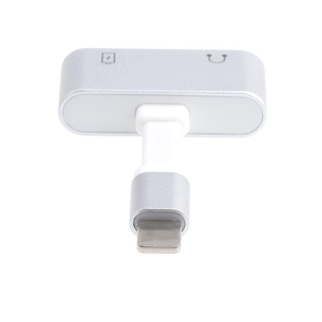 Dual Headphone Jack Audio Charge Adapter For IPhone 7 8 8Plus