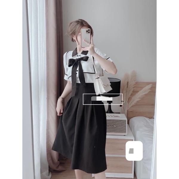 Set váy nơ cổ