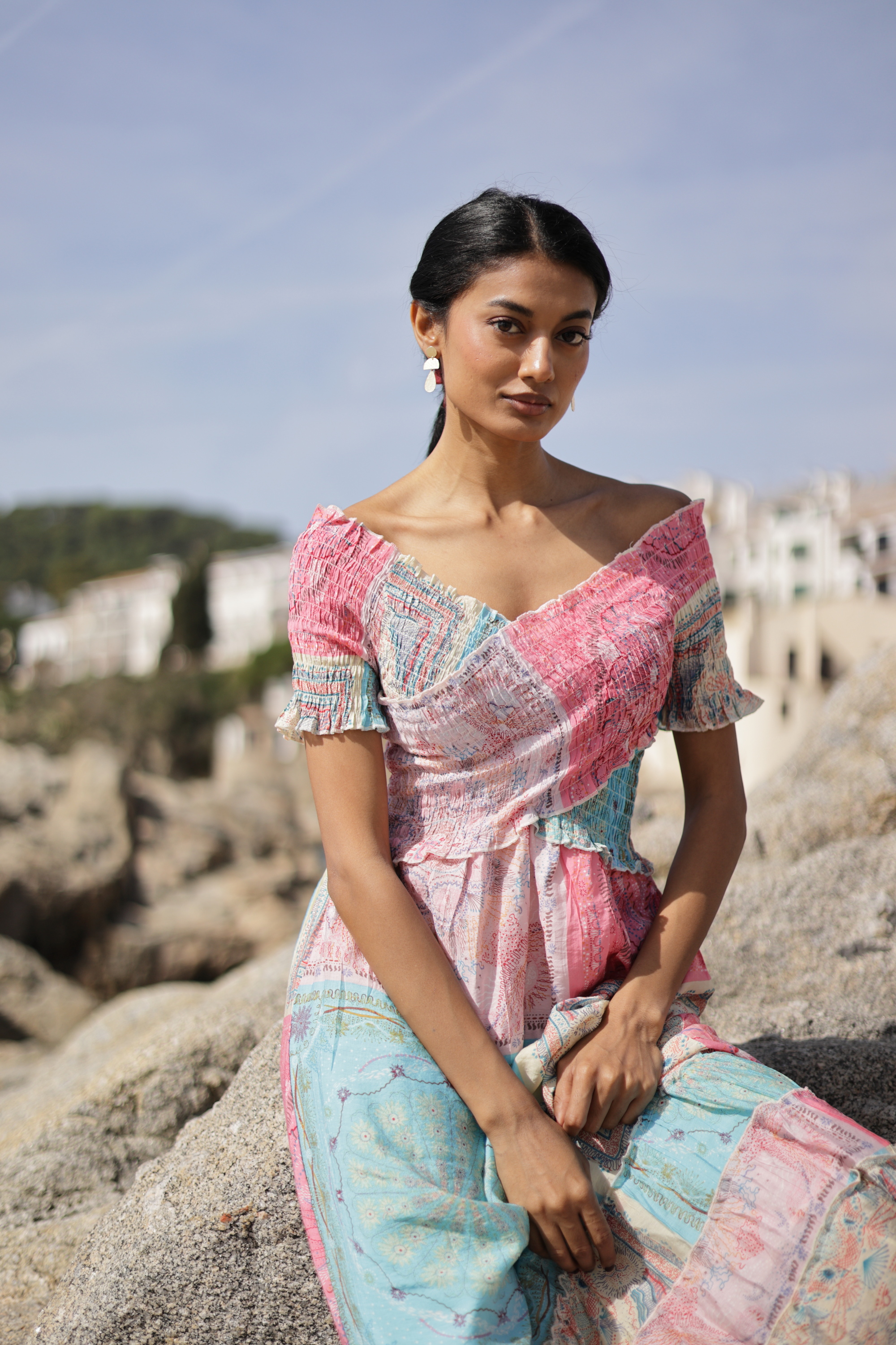 Maxi Trễ Vai Cotton Cao Cấp Luna Llena