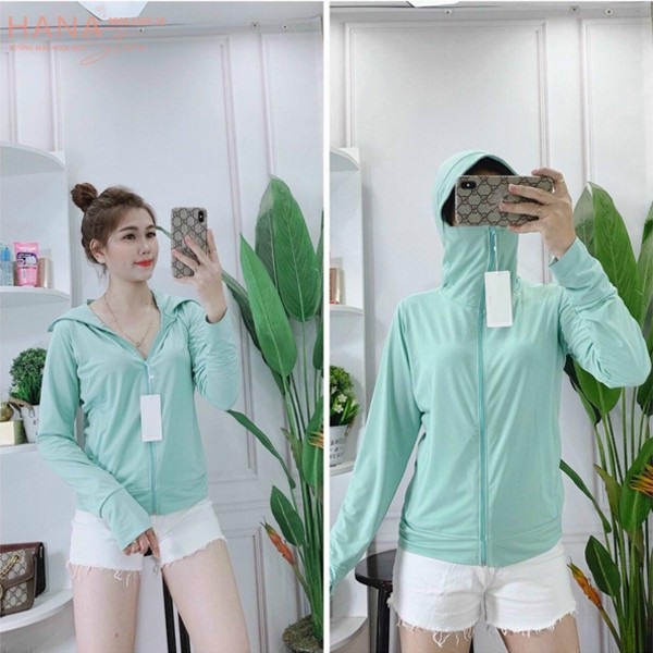 Áo khoác nắng nữ che mặt chống tia UV vải dày dặn mát thoáng khí - màu sắc thời trang