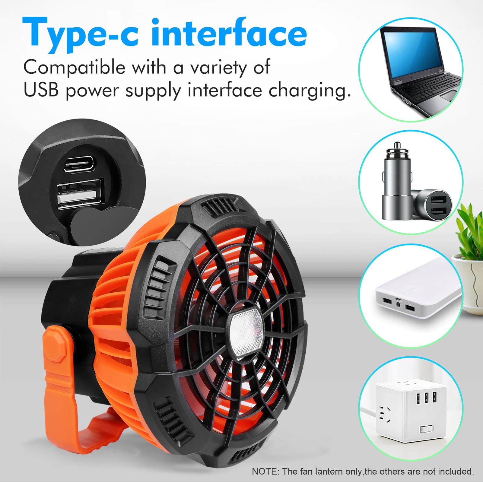 Quạt Máy Cắm Trại Kèm Đèn Pin 2 Trong 1 Tiện Nghi Phù Hợp Hoạt Động Ngoài Trời