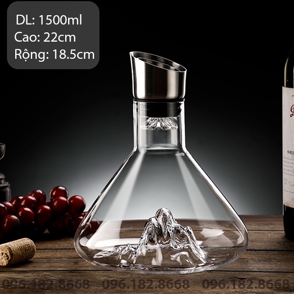 Decanter thác nước phong cách châu âu 1500ml - Bình đựng rượu vang