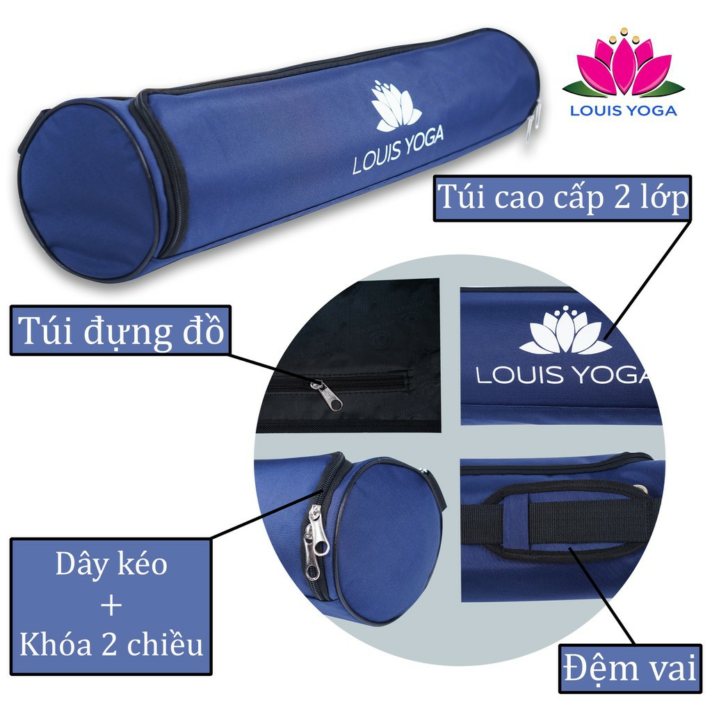 Thảm cao su tập yoga Louis 183x68x0.5cm định tuyến - Chất liệu cao su chống thấm, chống trơn - Thương hiệu LOUIS YOGA