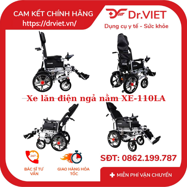 Xe điện đa tiện ích ngả nằm Lucass XE-110LA - Dành cho người già và khuyết tật, nâng hạ bằng thủy lực