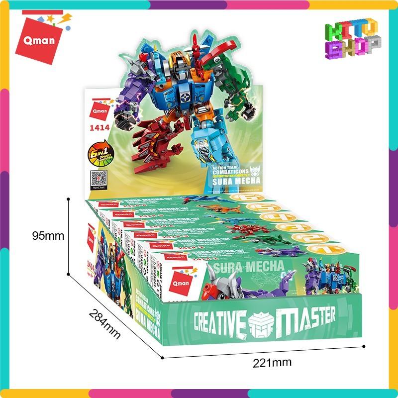 Đồ Chơi Xếp Hình Thông Minh Qman 1414 Siêu Robot Khủng Long 456 Mảnh Ghép Cho Trẻ Từ 6 Tuổi
