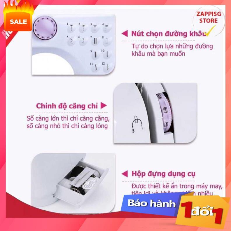 ️ Máy may mini, Máy khâu gia đình - Máy may mini gia đình 12 kiểu may FHSM 505A đầy đủ phụ kiện kèm theo