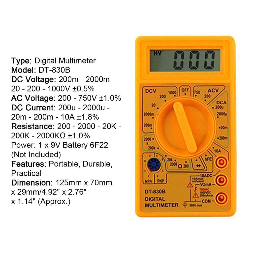 Đồng hồ đo điện vạn năng loại tốt Dt-830D