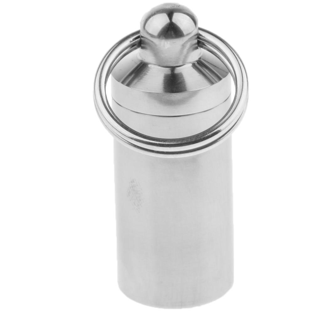 Waterproof Titanium Pocket Pill Box Capsule Tablet Bottle Holder Organizer Case Outdoor Travel