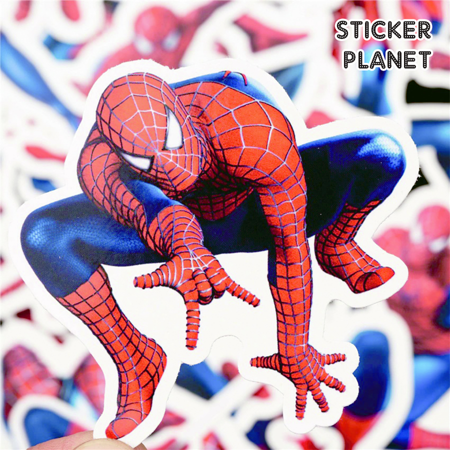 Bộ sticker người nhện SPIDER MAN chống thấm nước trang trí mũ bảo hiểm, đàn, guitar, ukulele, điện thoại laptop