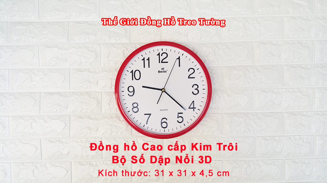 ĐỒNG HỒ CAO CẤP – MÀU ĐỎ – MÁY KIM TRÔI – KÈM PIN MAXELL