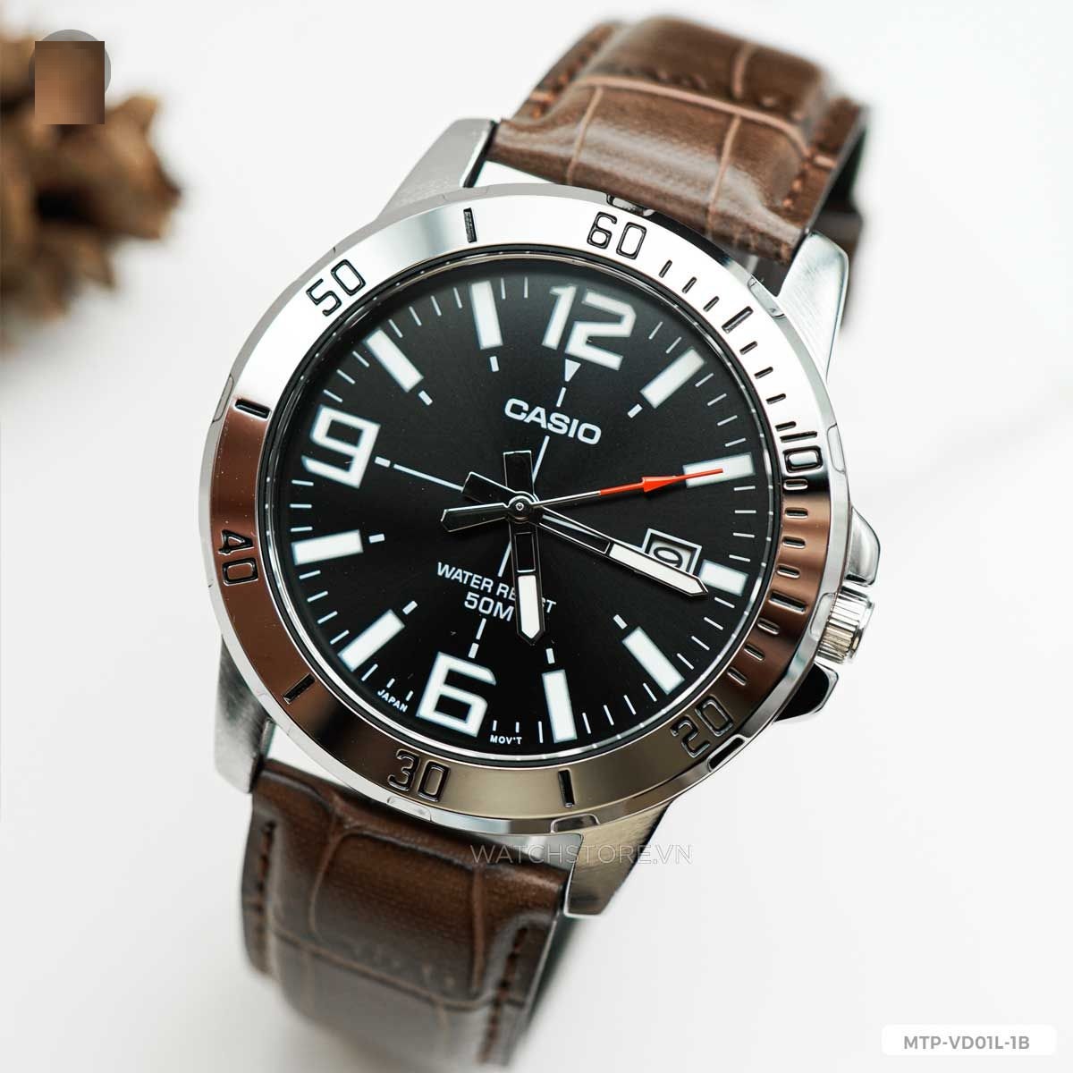 Đồng Hồ Nam Casio Standard MTP-VD01L-1BVUDF Chính Hãng | Casio Standard MTP-VD01L-1B Dây Da