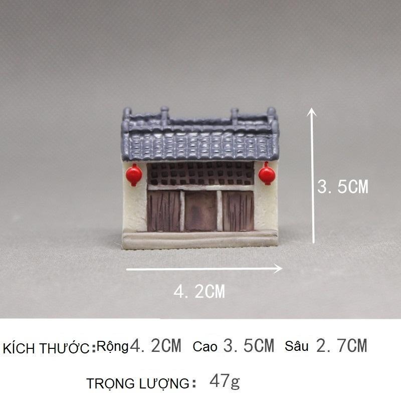 Tiểu cảnh mini ️ Mô hình Ngôi nhà cổ ở nông thôn cổ trang trí sân vườn, tiểu cảnh, sen đá, bàn làm việc