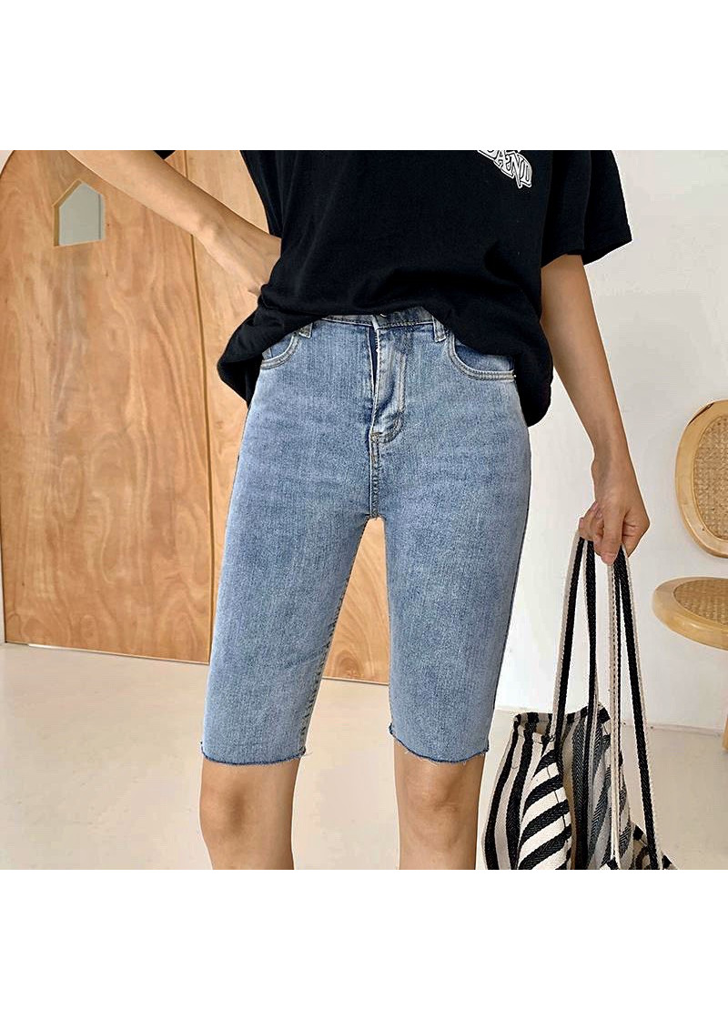 Quần jean ngố/lửng ngang gối BIG SIZE lưng cao co dãn mạnh 3209