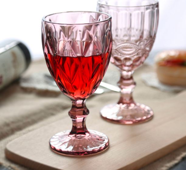 Cốc ly thủy tinh nhiều màu trang trí họa tiết hoa văn đẹp mắt