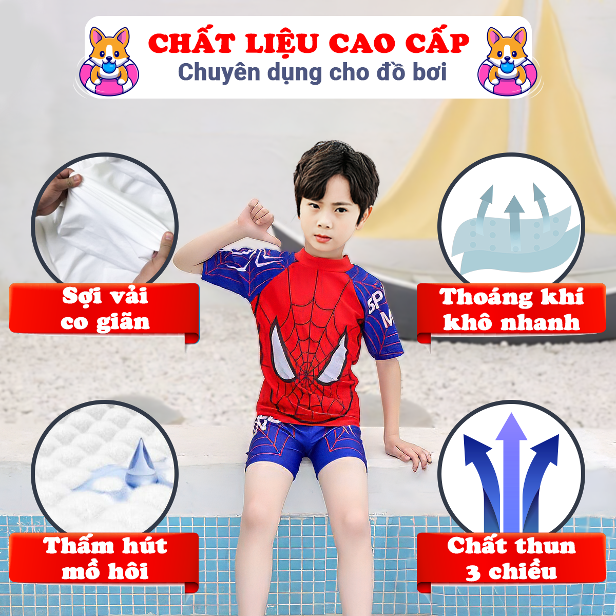 Đồ bơi cho bé 3-10 tuổi nhiều họa tiết đáng yêu Baby-S, Đồ bơi bé gái và bé trai chất thun mềm mịn cao cấp - SDB020