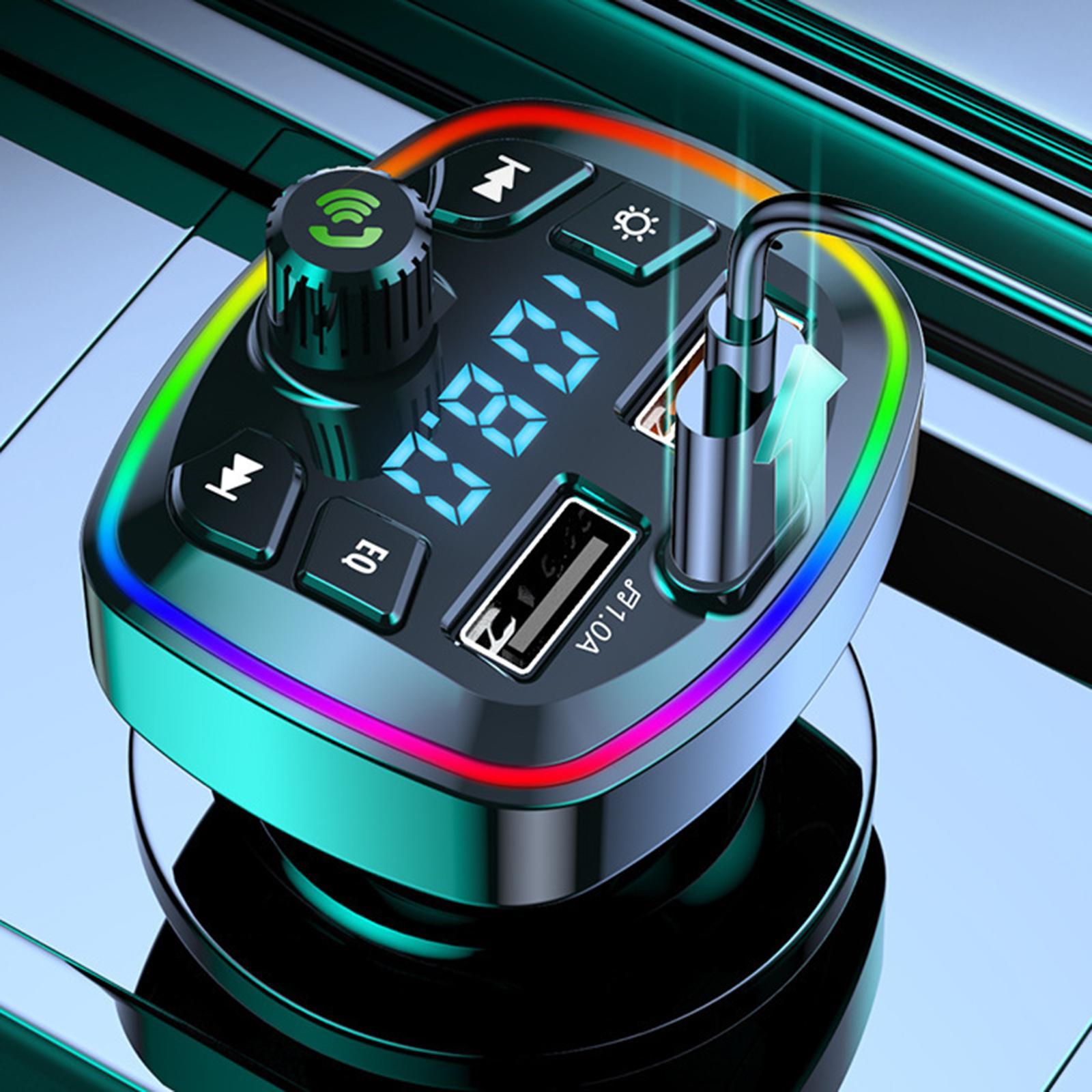 Car Bluetooth Transmitter Bluetooth 5.0 Cigarette Lighter with 2 USB Port