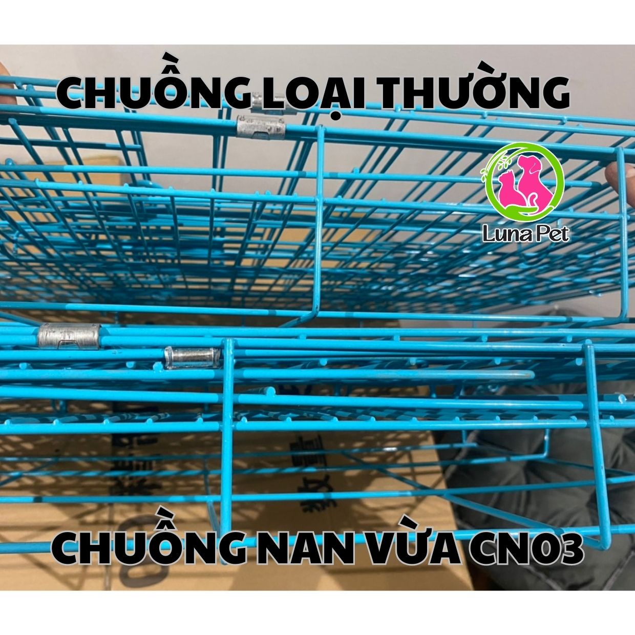 Chuồng nuôi chó mèo gấp gọn NAN VỪA Luna Pet CN03, lồng chó gấp gọn sơn tĩnh điện giá rẻ