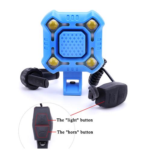 Đèn pha LED MOSOWORLD sạc USB chống nước có còi dành cho xe đạp