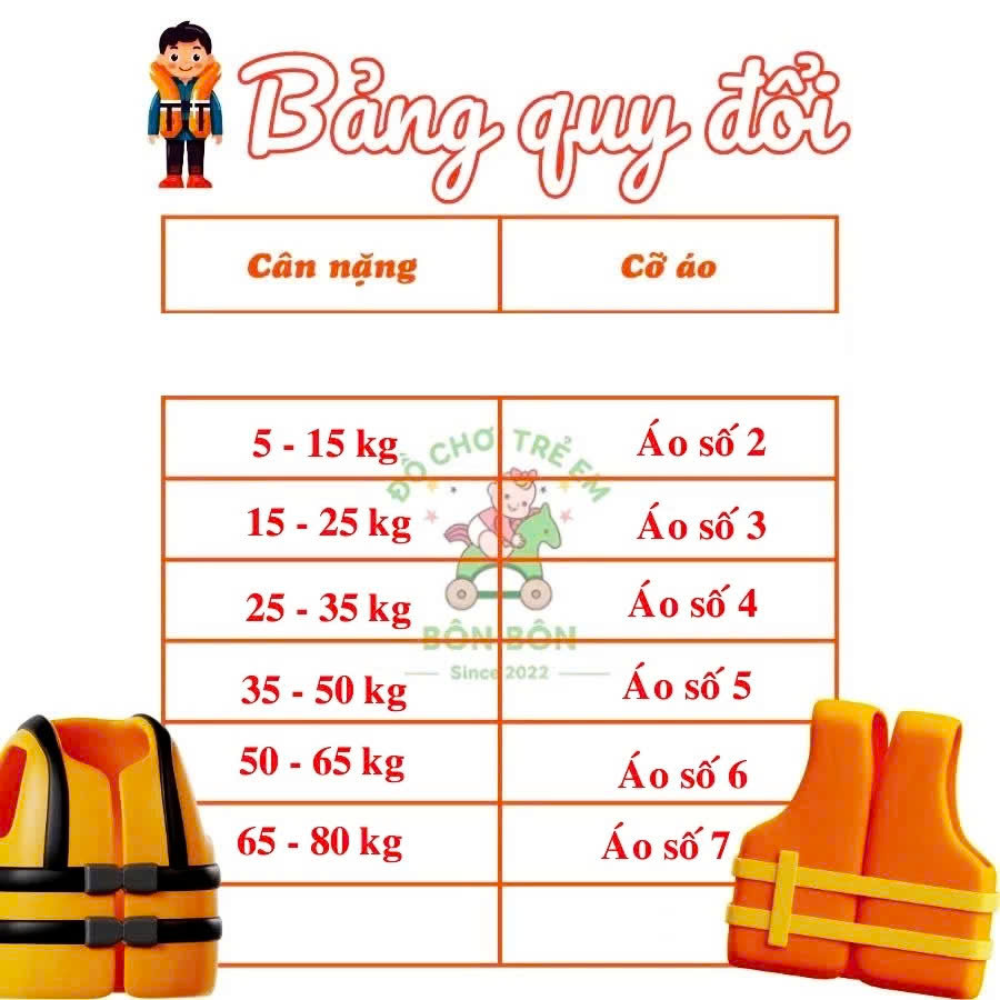 Áo Phao Cứu Hộ Hỗ Trợ Tập Bơi Nổi Trên Nước – Bo Viền Phản Quang, Đai Điều Chỉnh, Chốt Đóng Chắc – 5 Size Cho Mọi Lứa Tuổi (5kg – 65kg) - HÀNG CHÍNH HÃNG MINIIN