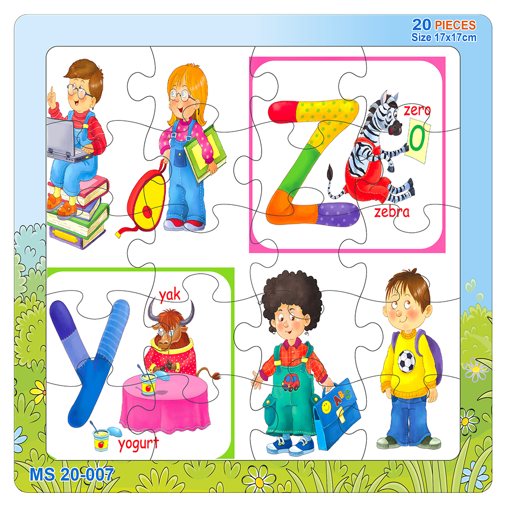 07 bộ tranh xếp hình 20 mảnh size 17x17cm – đồ chơi trí tuệ cho bé từ 2 tuổi – Combo The Alphabet