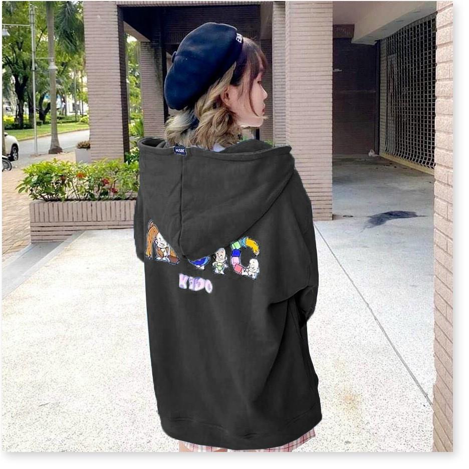ÁO KHOÁC NỮ VÃI NỈ FORM RÔNG IN HÌNH HỌA TIẾT XIN ĐẸP LANA FASHION
