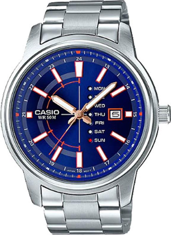 Đồng hồ Nam Casio MTP-E128D-2AVDF Dây Kim Loại - Mặt Màu xanh Đồng hồ Nam Casio MTP-E128D-2AVDF Dây Kim Loại - Mặt Màu xanh