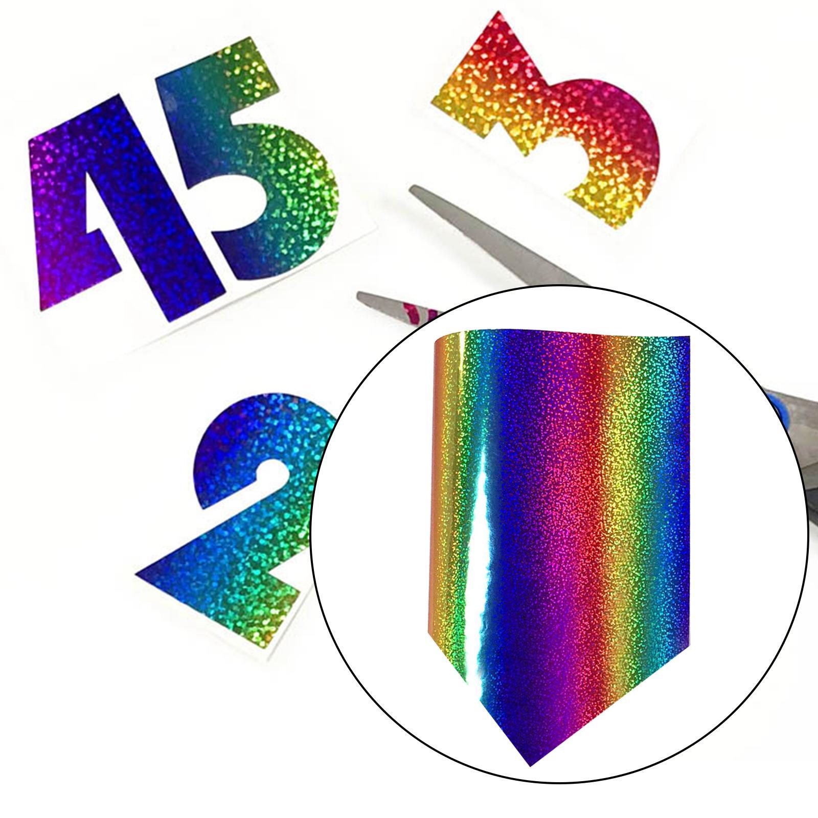 Rainbow Heat Transfer Vinyl 12" x 12" Htv Iron On for Bags Craft Decoration
