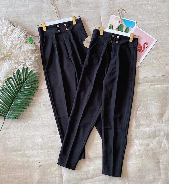 Quần baggy cạp cao bản to 4 khuy siêu hot
