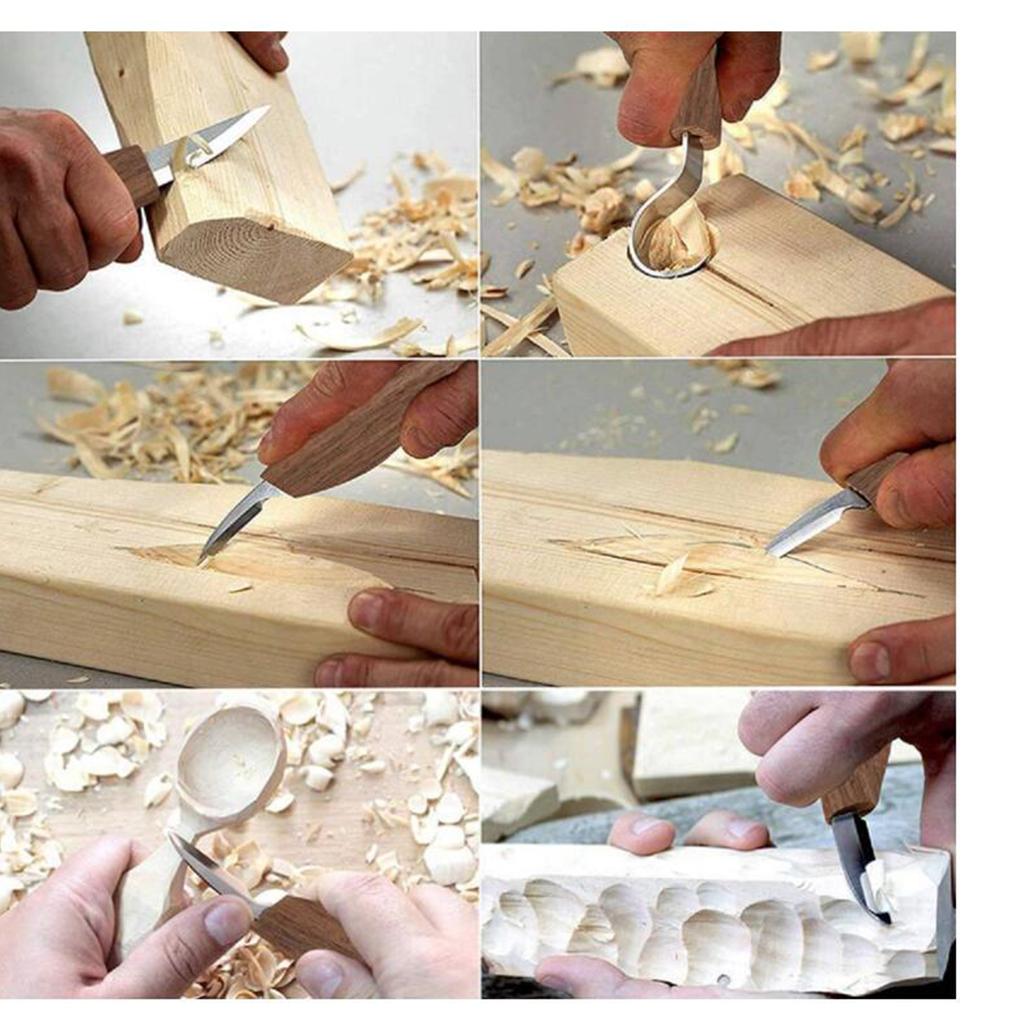 5/8pcs Wood Carving Tools Set Hook Carving Cutter Detail Cutter Oblique Knife Trimming Knife Cutter DIY Crafts Gifts for Beginners