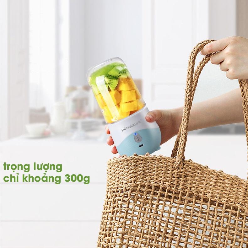 Máy xay sinh tố cầm tay mini sạc pin, Máy say sinh tố cầm tay đa năng mini 300ml