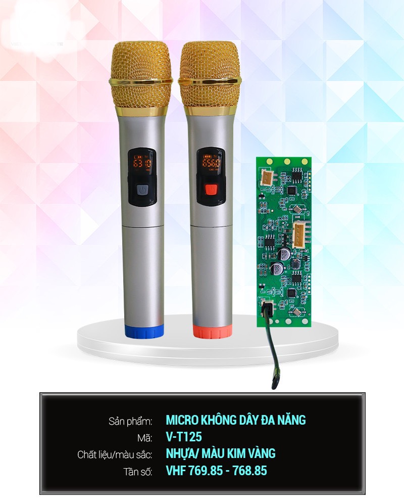 2 Chiếc Micro Không Dây Đa Năng V-T125