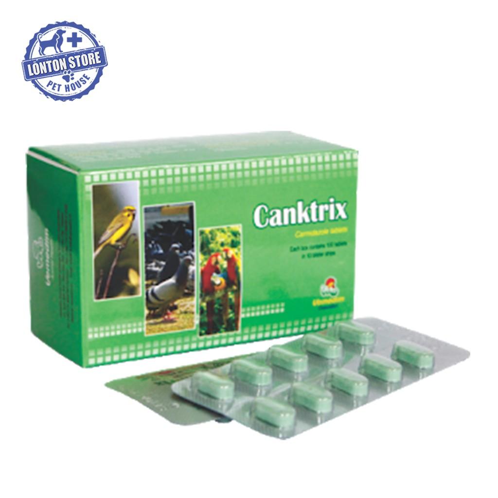 Canktrix -  Giúp Gà Đá, Chim Cảnh, Bồ Câu Hết Đẹn Miệng, Viêm Loét Miệng (Hộp 10 Viên)