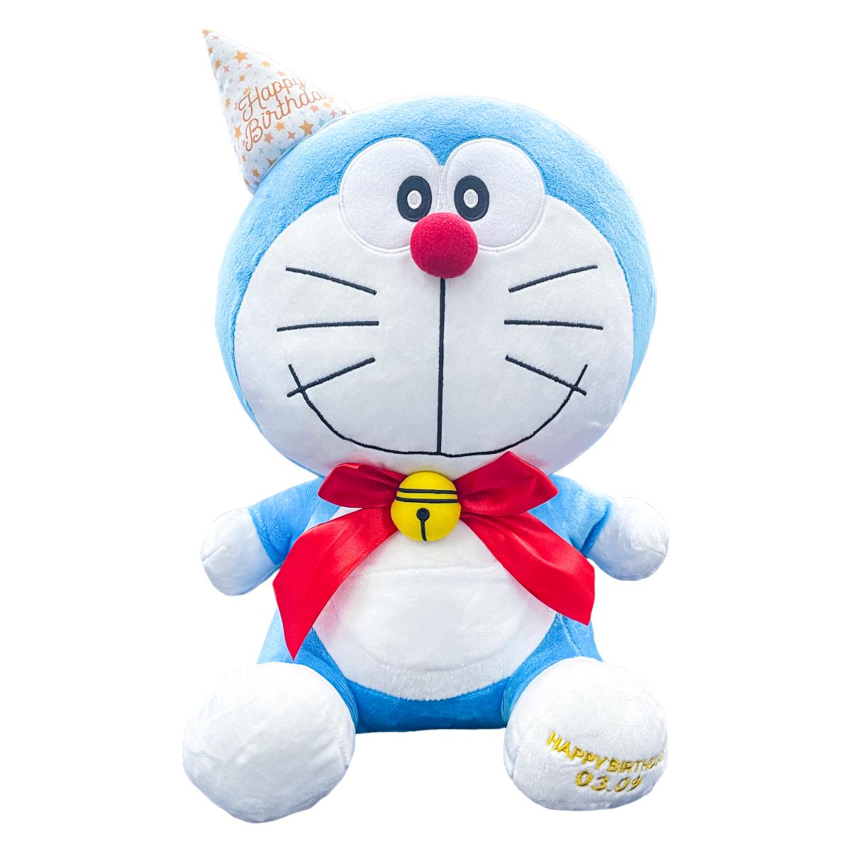 Gấu bông Doraemon lớn, Thú bông Doraemon phiên bản sinh nhật Size M, Quà tặng sinh nhật đáng yêu cho bé, Gấu bông mền mại 33cm - Sản Phẩm Có Bản Quyền, Phân Phối Bởi Teenbox