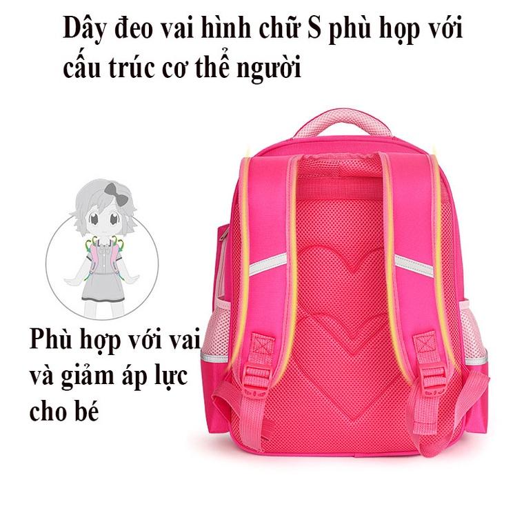 Balo đi học cho bé gái từ lớp 1- lớp 3 phong cách Hàn Quốc. Balo chống gù ,cặp chống gù học sinh tiểu học (hình nơ)