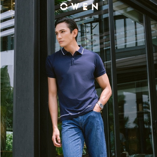 OWEN - Áo polo cộc tay Owen màu NAVY 220325 - Áo thun có cổ nam