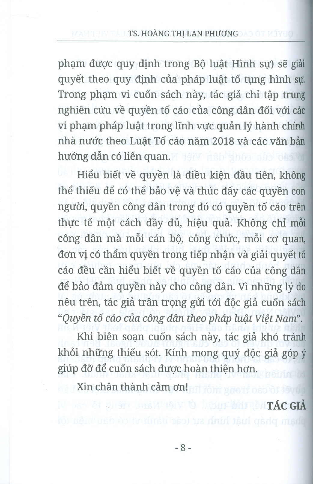 Quyền Tố Cáo Của Công Dân Theo Pháp Luật Việt Nam (Sách Chuyên Khảo)