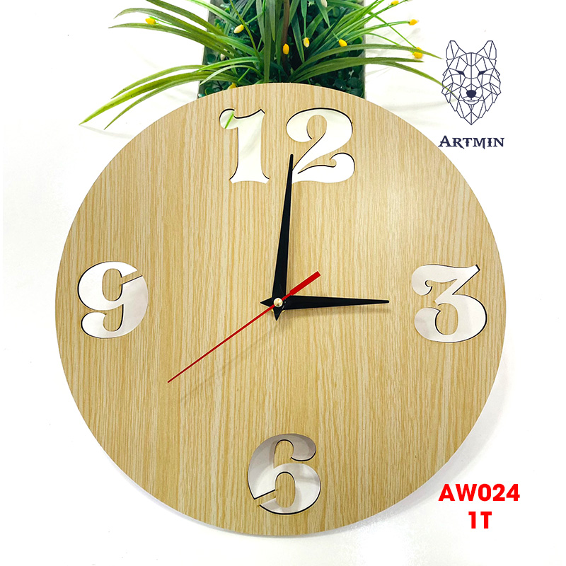 AW024 - Đồng Hồ Gỗ Treo Tường – Hàng Décor Trang Trí Nhà Cửa