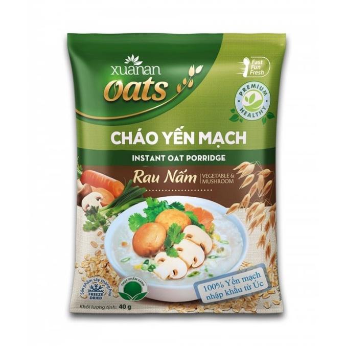 Cháo Yến Mạch Rau Nấm 40g Xuân An(Mua 10 Tặng 1 gói cháo gà 40g)