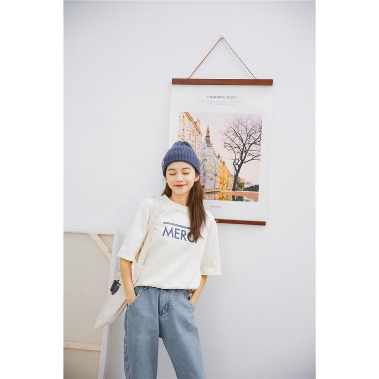 Áo thun nữ dáng rộng MERCI xinh xắn tay lỡ unisex