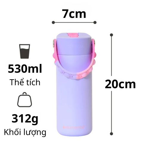 [Elemental chính hãng - Thương hiệu Mỹ] Bình giữ nhiệt Elemental Core 530ml, giữ nhiệt tốt, inox 304, an toàn sức khỏe 100