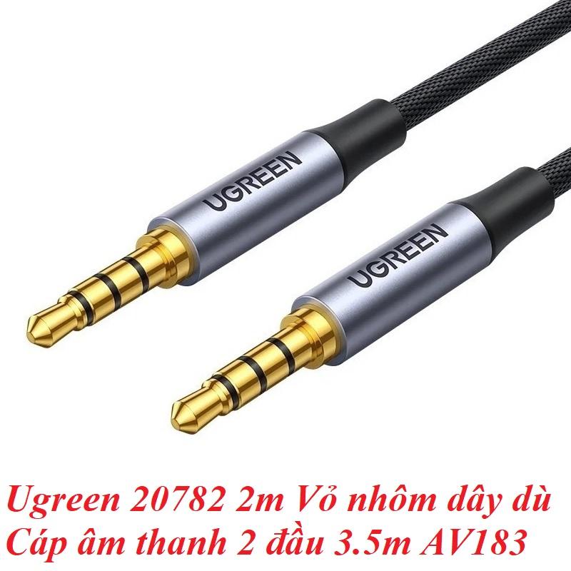 Ugreen UG20782AV183TK 2m Vỏ nhôm dây dù Cáp âm thanh 2 đầu 3.5mm - HÀNG CHÍNH HÃNG