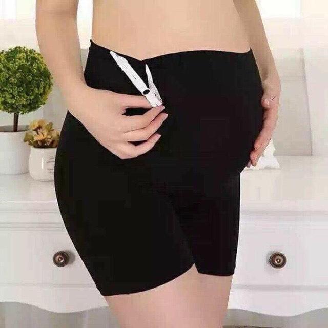 Quần mặc váy đáp bụng cho bầu không ren ở chân
