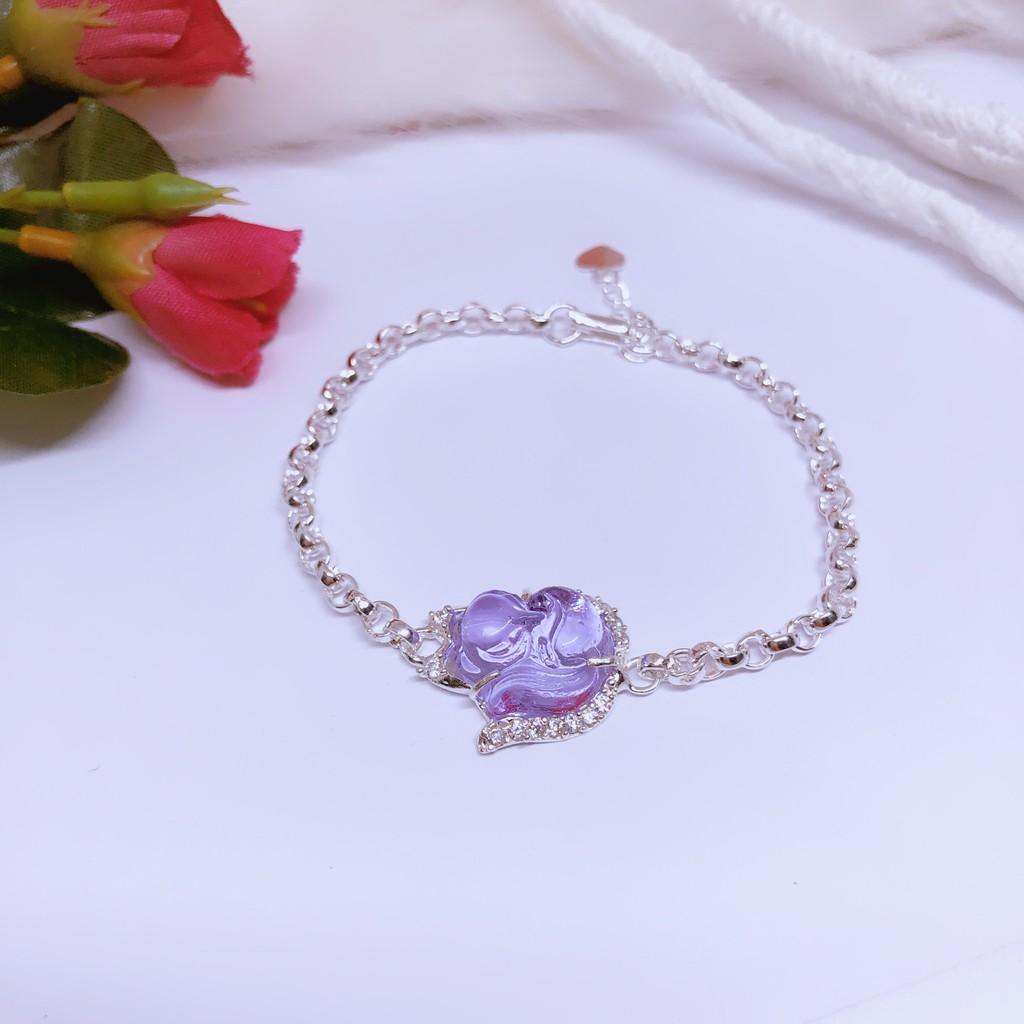 Lắc tay hồ ly dây xích bạc ta